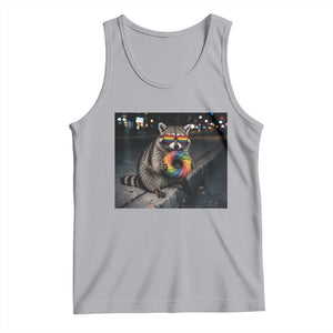 Raccoon Eating Baguette Graphic Tank Top Humorous Gay Pride Gift TS12 Athletic Heather Print Your Wear