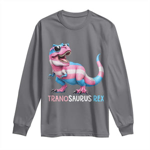 Transaurus Rex Transgender Pride Long Sleeve Shirt Funny Dinosaur Lover TS12 Charcoal Print Your Wear