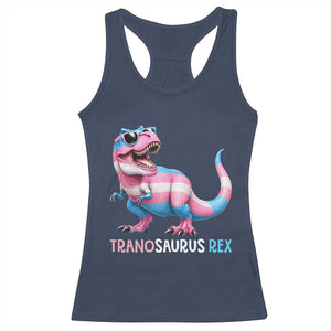 Transaurus Rex Transgender Pride Racerback Tank Top Funny Dinosaur Lover TS12 Navy Print Your Wear