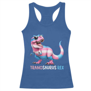 Transaurus Rex Transgender Pride Racerback Tank Top Funny Dinosaur Lover TS12 Royal Blue Print Your Wear
