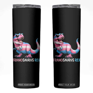 Transaurus Rex Transgender Pride Skinny Tumbler Funny Dinosaur Lover TS12 Black Print Your Wear