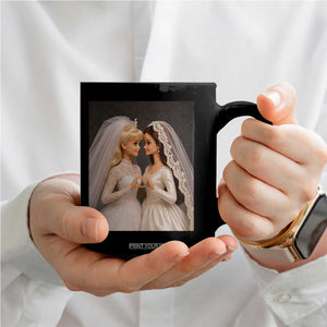 Funny Lesbian Doll Wedding Engagement Coffee Mug LGBTQ Pride Gift TS12 Print Your Wear