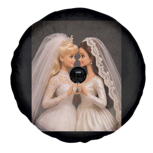 Funny Lesbian Doll Wedding Engagement Spare Tire Cover LGBTQ Pride Gift
