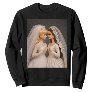 Funny Lesbian Doll Wedding Engagement Sweatshirt LGBTQ Pride Gift TS12 Black Print Your Wear