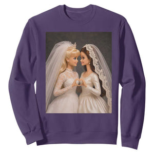 Funny Lesbian Doll Wedding Engagement Sweatshirt LGBTQ Pride Gift TS12 Purple Print Your Wear