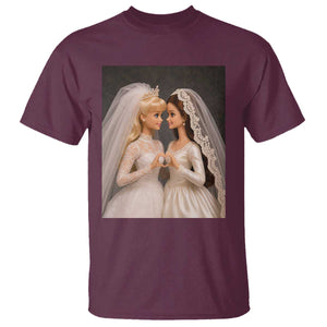 Funny Lesbian Doll Wedding Engagement T Shirt LGBTQ Pride Gift