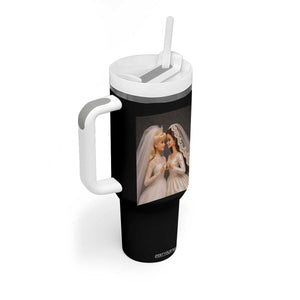 Funny Lesbian Doll Wedding Engagement Tumbler With Handle LGBTQ Pride Gift