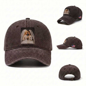 Funny Lesbian Doll Wedding Engagement Washed Cotton Baseball Cap LGBTQ Pride Gift