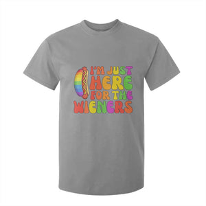 Funny Im Just Here For The Wieners T Shirt For Kid LGBTQ Pride Party Gift TS12 Sport Gray Print Your Wear