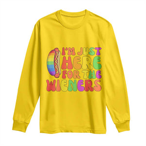 Funny Im Just Here For The Wieners Long Sleeve Shirt LGBTQ Pride Party Gift TS12 Daisy Print Your Wear