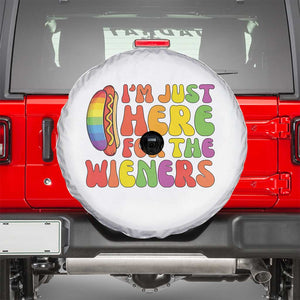 Funny Im Just Here For The Wieners Spare Tire Cover LGBTQ Pride Party Gift TS12 White Print Your Wear