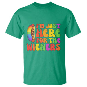 Funny Im Just Here For The Wieners T Shirt LGBTQ Pride Party Gift TS12 Irish Green Print Your Wear