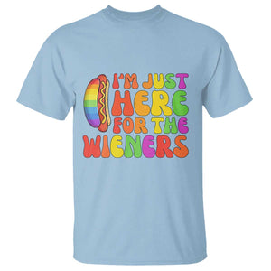Funny Im Just Here For The Wieners T Shirt LGBTQ Pride Party Gift TS12 Light Blue Print Your Wear