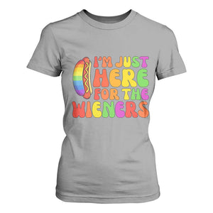 Funny Im Just Here For The Wieners T Shirt For Women LGBTQ Pride Party Gift TS12 Sport Gray Print Your Wear