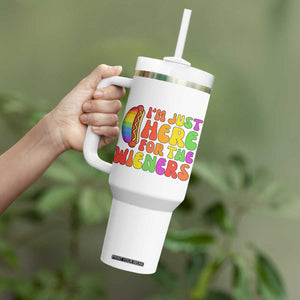 Funny Im Just Here For The Wieners Tumbler With Handle LGBTQ Pride Party Gift TS12 Print Your Wear