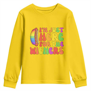 Funny Im Just Here For The Wieners Youth Sweatshirt LGBTQ Pride Party Gift TS12 Daisy Print Your Wear
