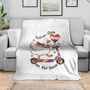 Lesbian Goose On The Loose Throw Blanket Funny LGBTQ Animal Pride Gift TS12 Print Your Wear