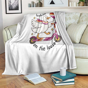 Lesbian Goose On The Loose Throw Blanket Funny LGBTQ Animal Pride Gift TS12 Print Your Wear