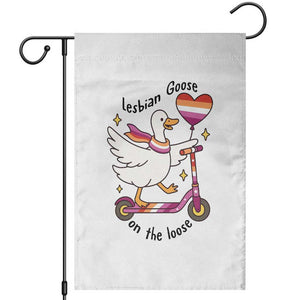 Lesbian Goose On The Loose Garden Flag Funny LGBTQ Animal Pride Gift TS12 White Print Your Wear
