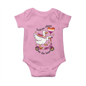 Lesbian Goose On The Loose Baby Onesie Funny LGBTQ Animal Pride Gift TS12 Light Pink Print Your Wear