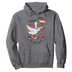 Lesbian Goose On The Loose Hoodie Funny LGBTQ Animal Pride Gift TS12 Charcoal Print Your Wear