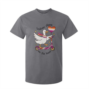 Lesbian Goose On The Loose T Shirt For Kid Funny LGBTQ Animal Pride Gift TS12 Charcoal Print Your Wear