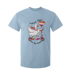 Lesbian Goose On The Loose T Shirt For Kid Funny LGBTQ Animal Pride Gift TS12 Light Blue Print Your Wear
