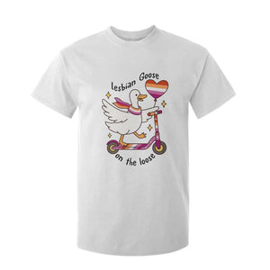 Lesbian Goose On The Loose T Shirt For Kid Funny LGBTQ Animal Pride Gift TS12 White Print Your Wear