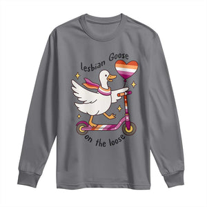 Lesbian Goose On The Loose Long Sleeve Shirt Funny LGBTQ Animal Pride Gift