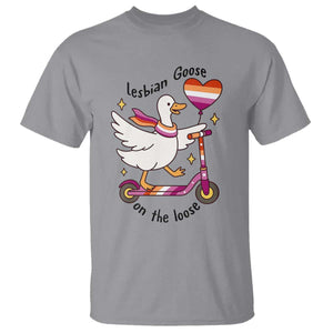 Lesbian Goose On The Loose T Shirt Funny LGBTQ Animal Pride Gift