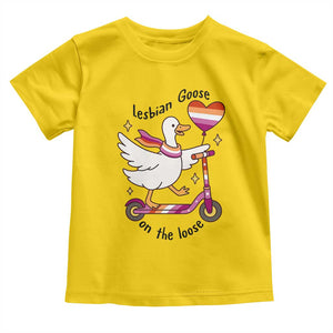 Lesbian Goose On The Loose Toddler T Shirt Funny LGBTQ Animal Pride Gift TS12 Daisy Print Your Wear