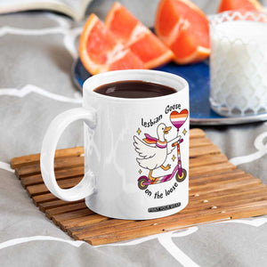 Lesbian Goose On The Loose Coffee Mug Funny LGBTQ Animal Pride Gift