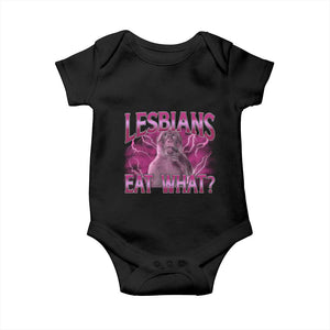 Funny Monkey Meme Lesbians Eat What Baby Onesie LGBTQ Pride Gift