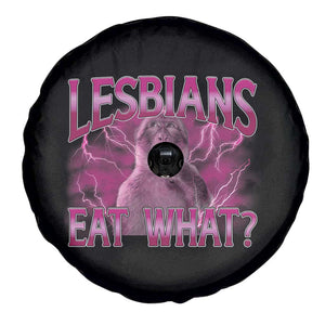 Funny Monkey Meme Lesbians Eat What Spare Tire Cover LGBTQ Pride Gift