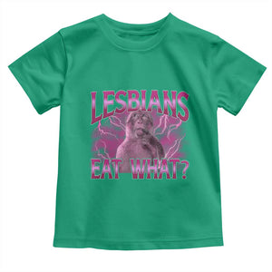 Funny Monkey Meme Lesbians Eat What Toddler T Shirt LGBTQ Pride Gift