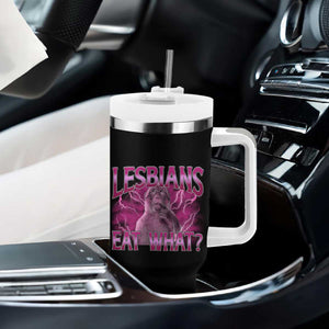 Funny Monkey Meme Lesbians Eat What Tumbler With Handle LGBTQ Pride Gift
