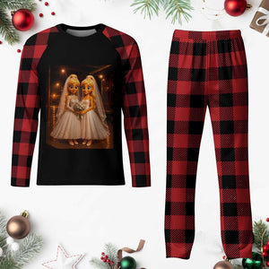 Funny Lesbian Pride Tung Tung Sahur Engagement Gift Plaid Pajama Set TS12 Buffalo Plaid Print Your Wear