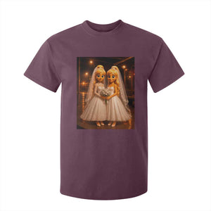 Funny Lesbian Pride Tung Tung Sahur Engagement Gift T Shirt For Kid