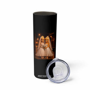 Funny Lesbian Pride Tung Tung Sahur Engagement Gift Skinny Tumbler TS12 Print Your Wear