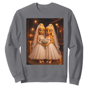 Funny Lesbian Pride Tung Tung Sahur Engagement Gift Sweatshirt