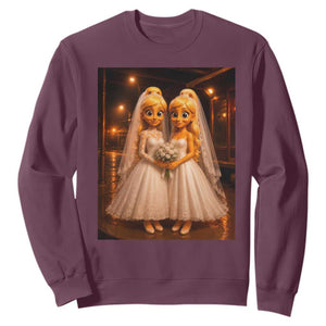 Funny Lesbian Pride Tung Tung Sahur Engagement Gift Sweatshirt
