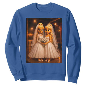 Funny Lesbian Pride Tung Tung Sahur Engagement Gift Sweatshirt