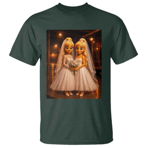Funny Lesbian Pride Tung Tung Sahur Engagement Gift T Shirt