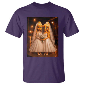 Funny Lesbian Pride Tung Tung Sahur Engagement Gift T Shirt