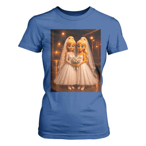 Funny Lesbian Pride Tung Tung Sahur Engagement Gift T Shirt For Women TS12 Royal Blue Print Your Wear