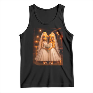 Funny Lesbian Pride Tung Tung Sahur Engagement Gift Tank Top