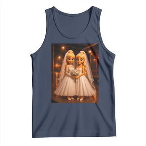 Funny Lesbian Pride Tung Tung Sahur Engagement Gift Tank Top