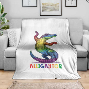 Alligaytor LGBTQ Pride Graphic Throw Blanket Queer Reptile Lovers TS12 Print Your Wear