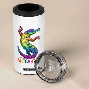 Alligaytor LGBTQ Pride Graphic 4 in 1 Can Cooler Tumbler Queer Reptile Lovers TS12 Print Your Wear
