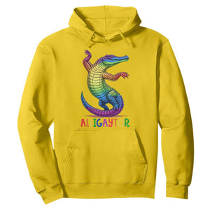 Alligaytor LGBTQ Pride Graphic Hoodie Queer Reptile Lovers TS12 Daisy Print Your Wear